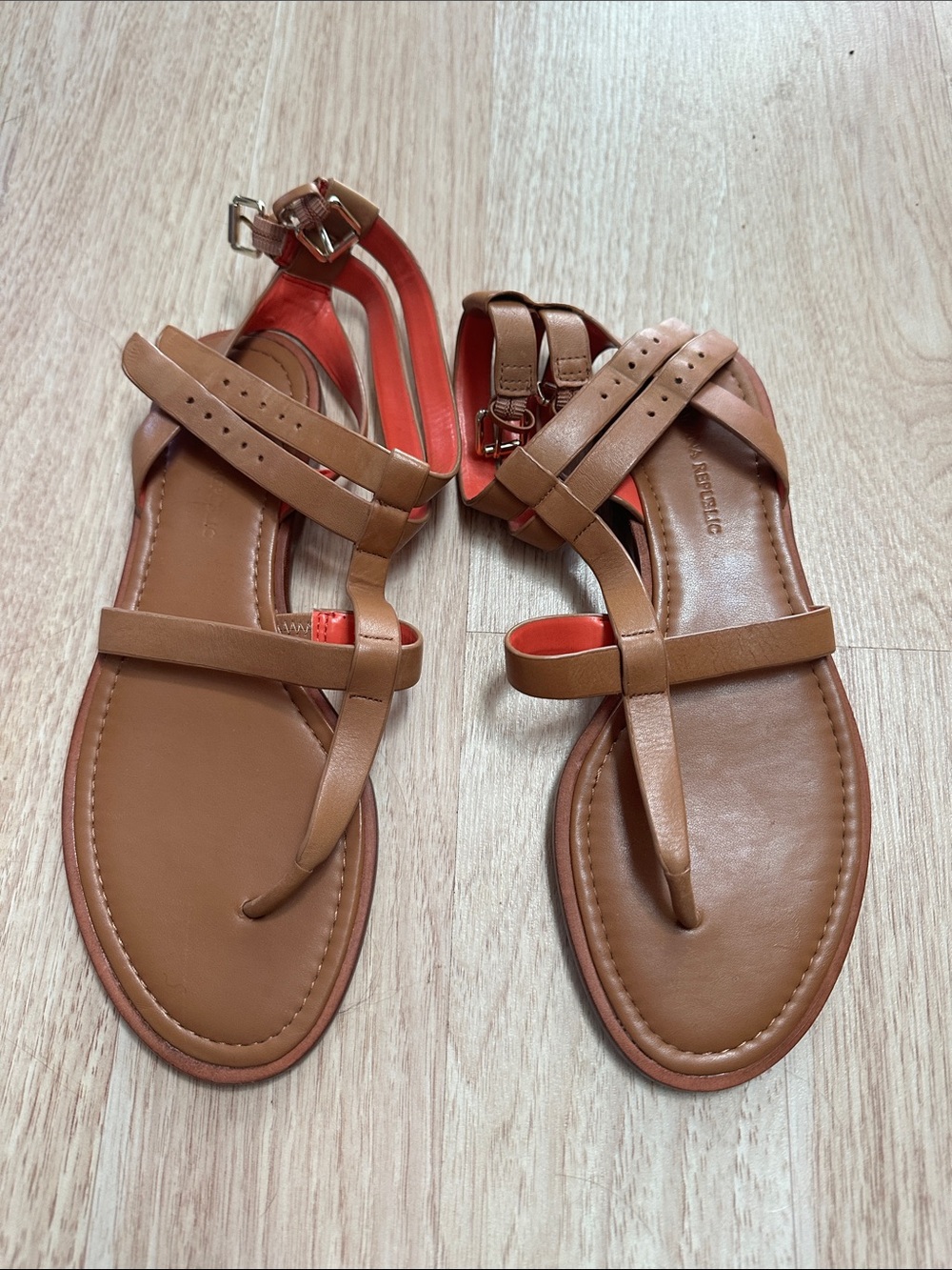 Women's Brown Strappy Leather Sandals by Banana Republic Size 8
